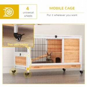 PawHut Wood Indoor Rabbit Hutch