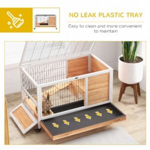 PawHut Wood Indoor Rabbit Hutch