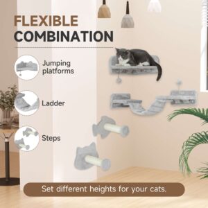 PawHut 4pc Cat Wall Shelves