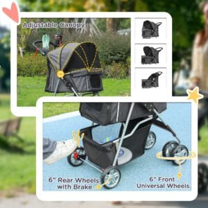 PawHut Dog Stroller Carrier Dark Grey