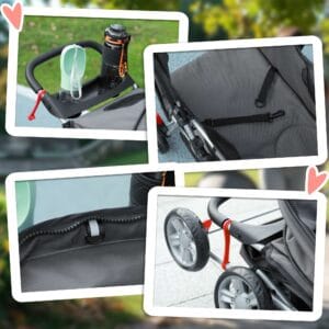 PawHut Dog Stroller Carrier Dark Grey