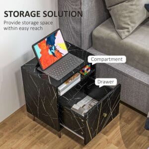 Homcom Bedside Table w/ Drawer