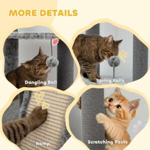 PawHut Floor-to-Ceiling Cat Tree