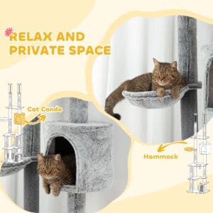 PawHut Floor-to-Ceiling Cat Tree