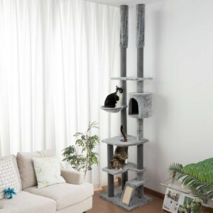 PawHut Floor-to-Ceiling Cat Tree