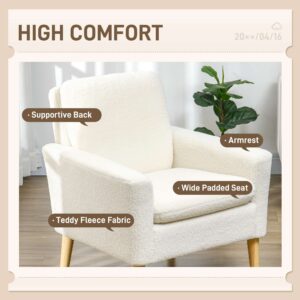 Homcom Modern Accent Armchair Cream
