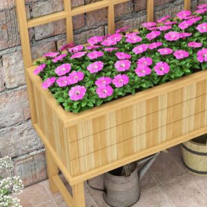 Outsunny Wood Planter w/ Trellis