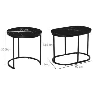 Homcom 2 pcs Modern Coffee Table Set Black
