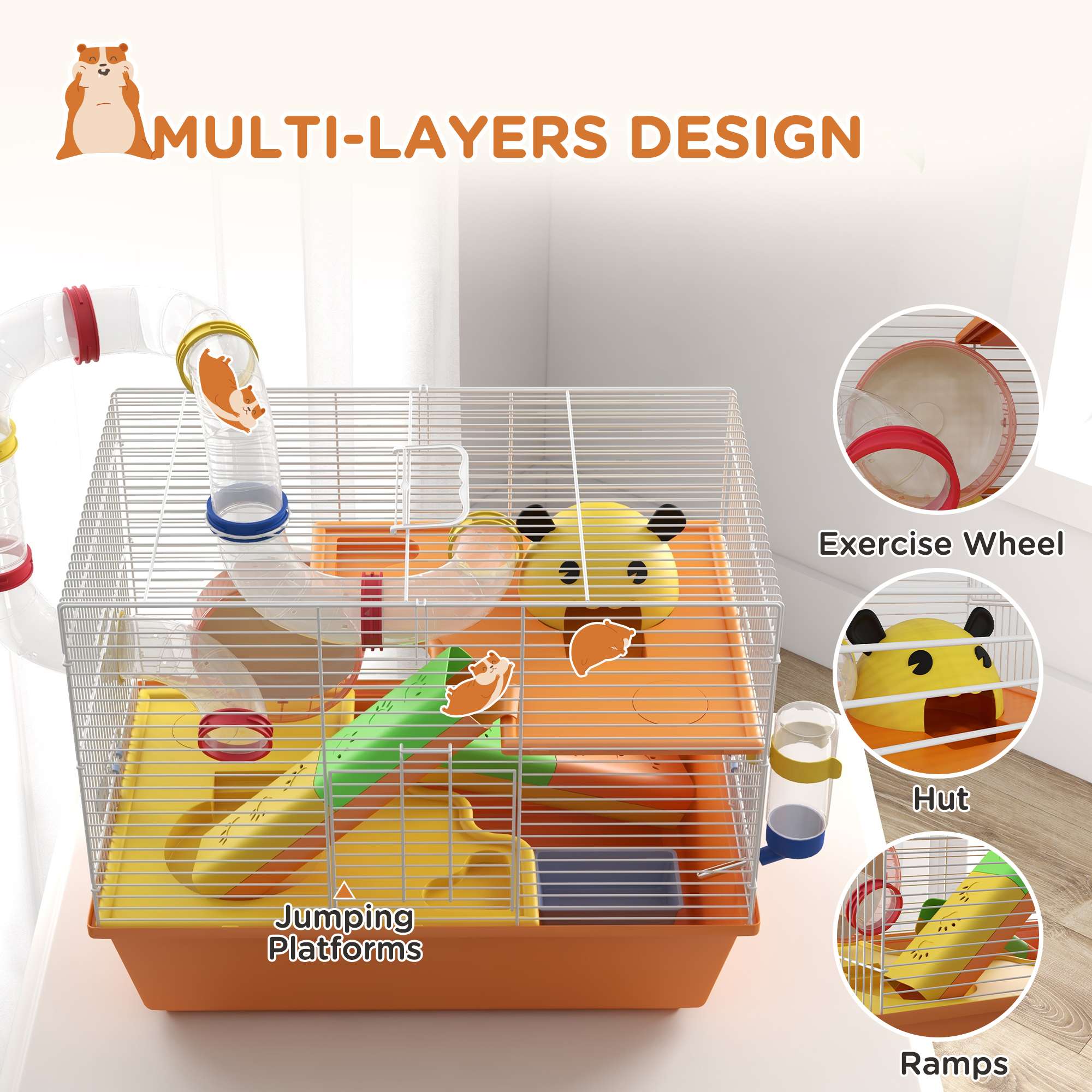 PawHut Hamster Cage 3 Tiers PawHut Hamster Cage 3 Tiers