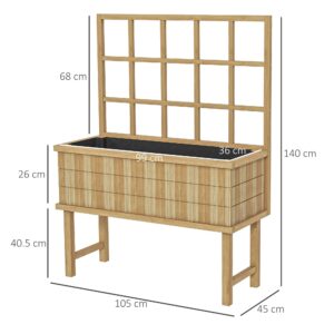 Outsunny Wood Planter w/ Trellis