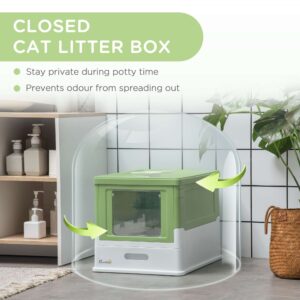 PawHut Hooded Cat Litter Box with Scoop