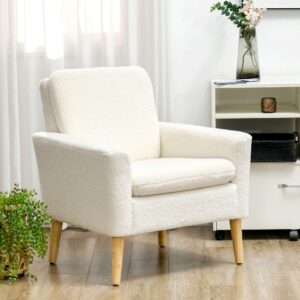 Homcom Modern Accent Armchair Cream