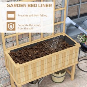 Outsunny Wood Planter w/ Trellis