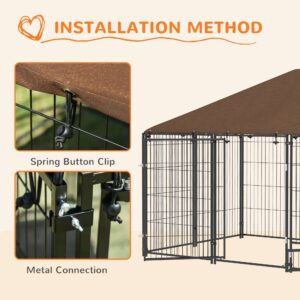 PawHut Dog House Kennel with Canopy Top