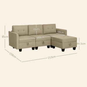 Homcom Convertible Sofa w/ Storage