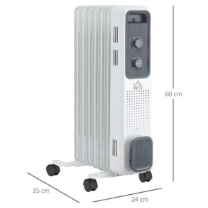 Homcom 1630W Oil Filled Radiator White