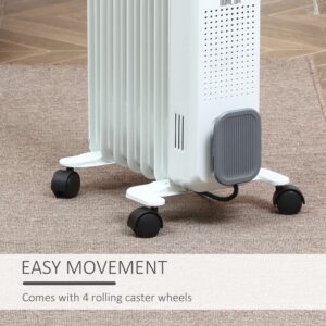 Homcom 1630W Oil Filled Radiator White