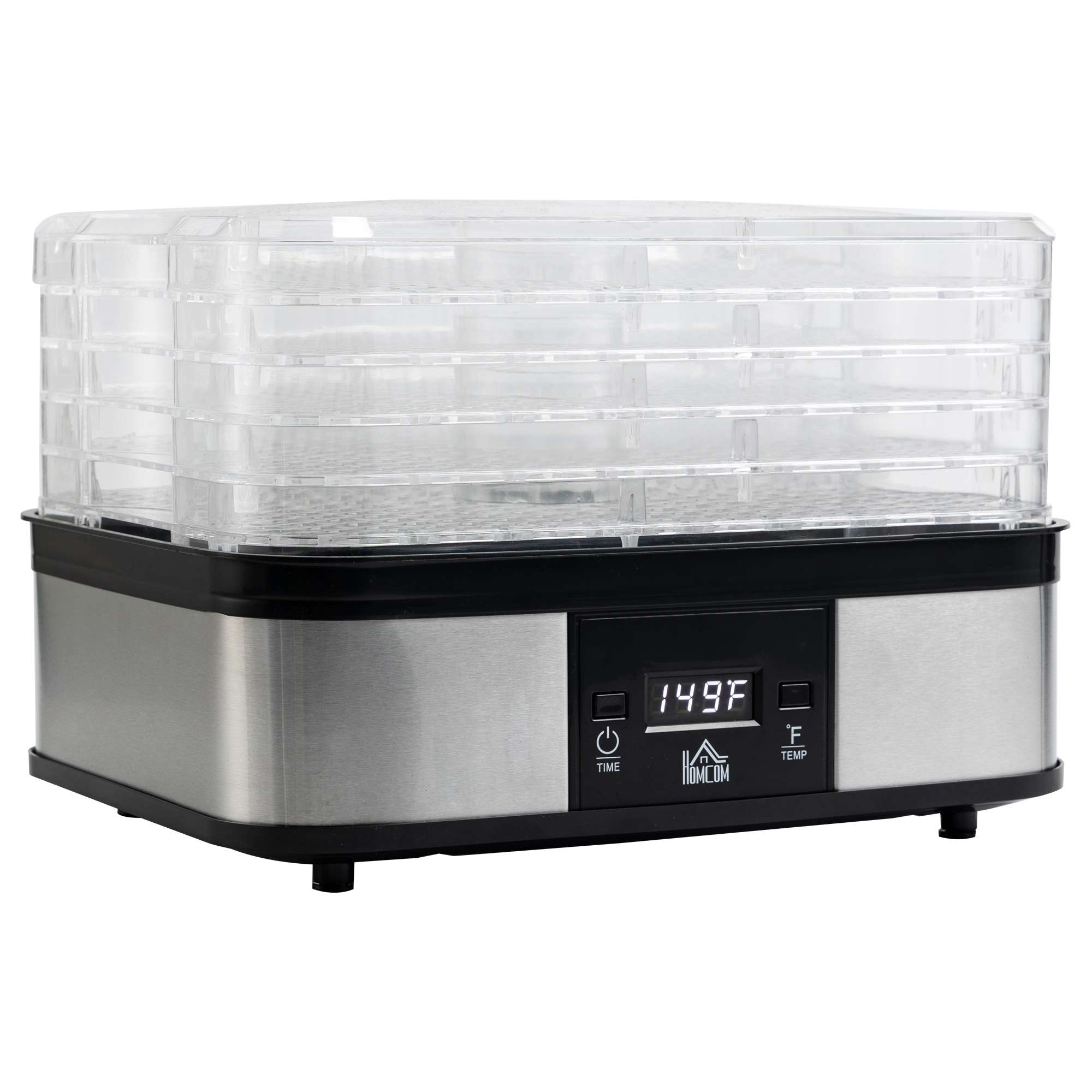 Homcom 5 Tier Food Dehydrator 245w Stainless Steel Homcom 5 Tier Food Dehydrator 245w Stainless Steel