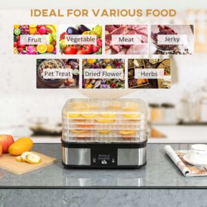 Homcom 5 Tier Food Dehydrator 245w Stainless Steel Homcom 5 Tier Food Dehydrator 245w Stainless Steel