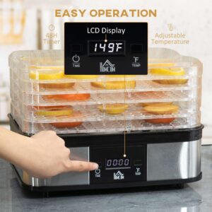 Homcom 5 Tier Food Dehydrator 245w Stainless Steel Homcom 5 Tier Food Dehydrator 245w Stainless Steel