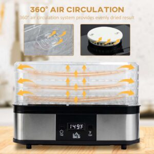 Homcom 5 Tier Food Dehydrator 245w Stainless Steel Homcom 5 Tier Food Dehydrator 245w Stainless Steel