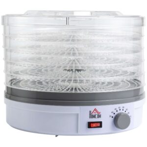 HOMCOM 5 Tier Food Dehydrator 245W Stainless Steel HOMCOM 5 Tier Food Dehydrator 245W Stainless Steel