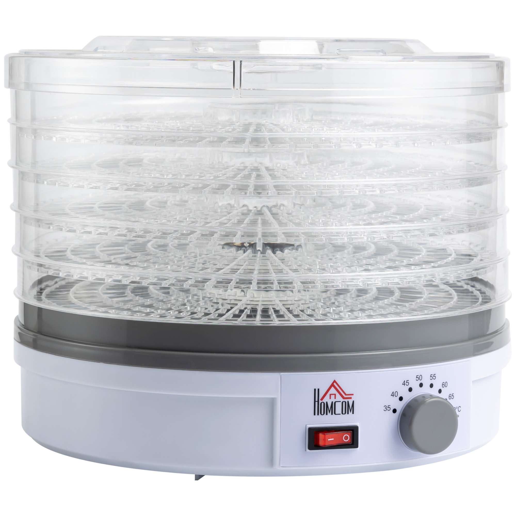 HOMCOM 5 Tier Food Dehydrator 245W Stainless Steel HOMCOM 5 Tier Food Dehydrator 245W Stainless Steel