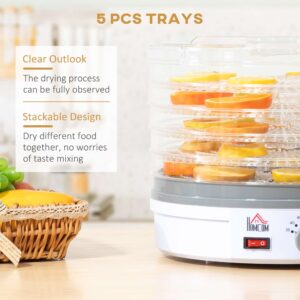 HOMCOM 5 Tier Food Dehydrator 245W Stainless Steel HOMCOM 5 Tier Food Dehydrator 245W Stainless Steel