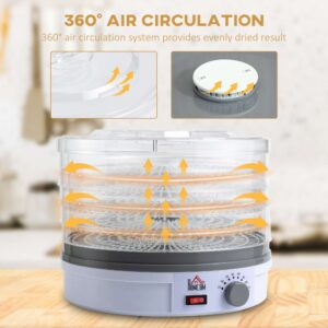 HOMCOM 5 Tier Food Dehydrator 245W Stainless Steel HOMCOM 5 Tier Food Dehydrator 245W Stainless Steel