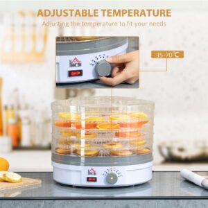 HOMCOM 5 Tier Food Dehydrator 245W Stainless Steel HOMCOM 5 Tier Food Dehydrator 245W Stainless Steel