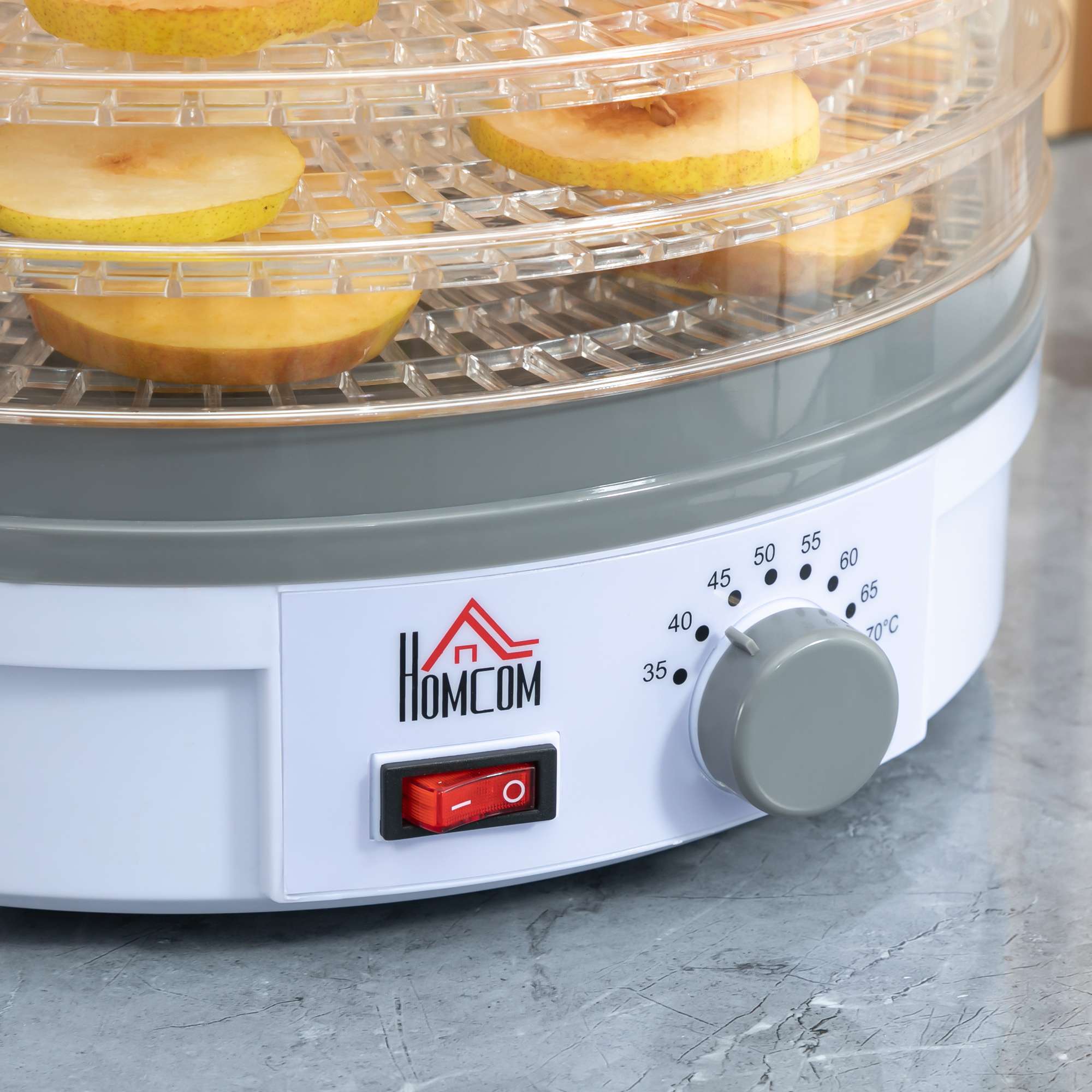 HOMCOM 5 Tier Food Dehydrator 245W Stainless Steel HOMCOM 5 Tier Food Dehydrator 245W Stainless Steel