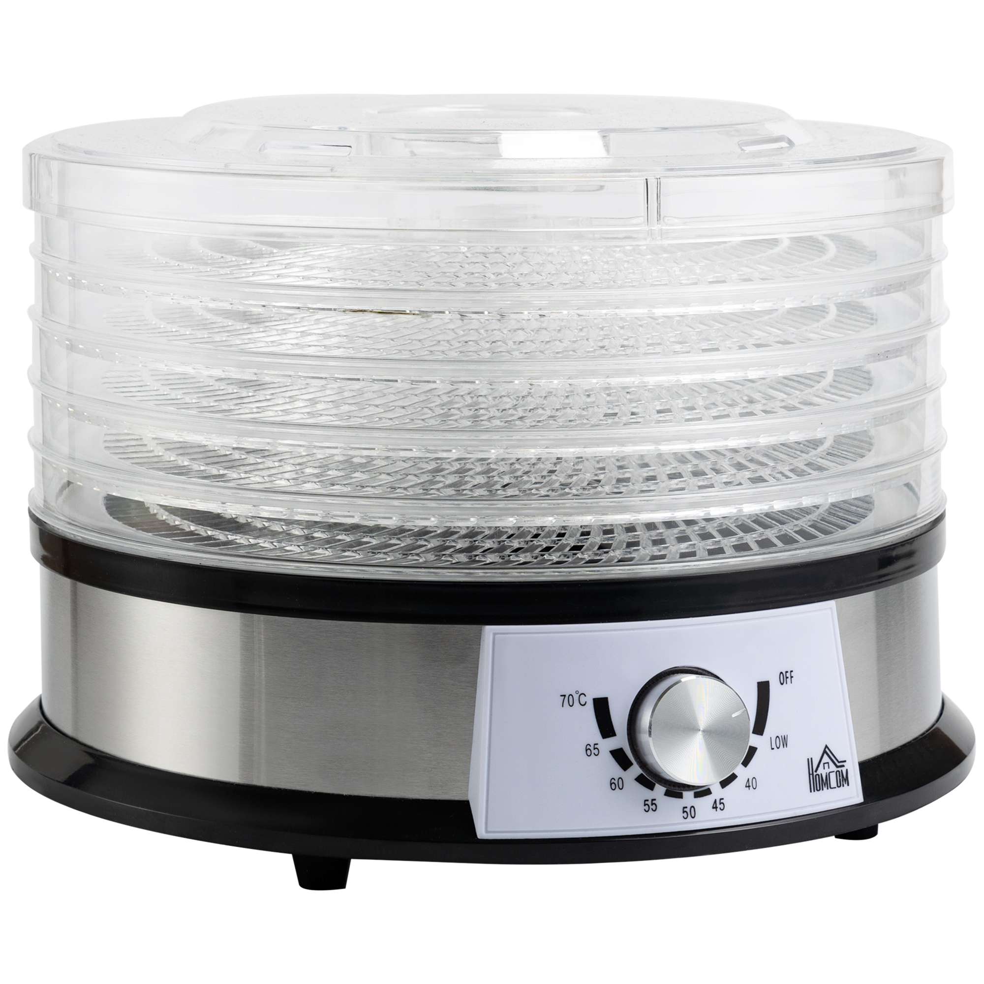 HOMCOM 5 Tier Food Dehydrator 250W Stainless Steel HOMCOM 5 Tier Food Dehydrator 250W Stainless Steel