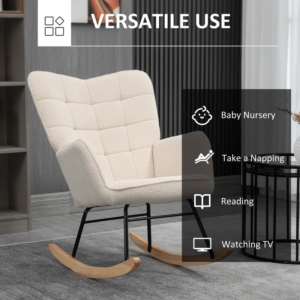 Homcom Wingback Rocking Chair Beige