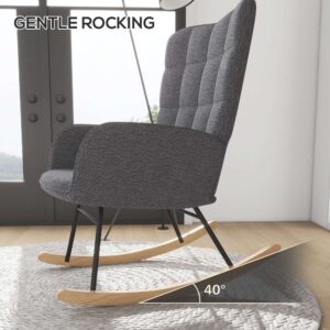 Homcom Wingback Rocking Chair Grey
