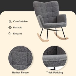Homcom Wingback Rocking Chair Grey