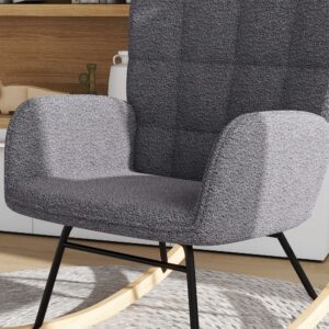 Homcom Wingback Rocking Chair Grey