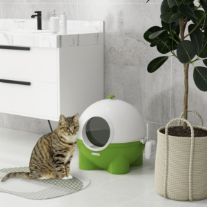 Pawhut Large Cat Litter Box Green