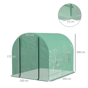 Sportnow 2.5 x 2m Polytunnel Greenhouse