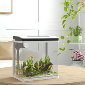 PawHut Aquarium 13L Glass Tank with Filter