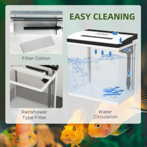 PawHut Aquarium 13L Glass Tank with Filter PawHut Aquarium 13L Glass Tank with Filter