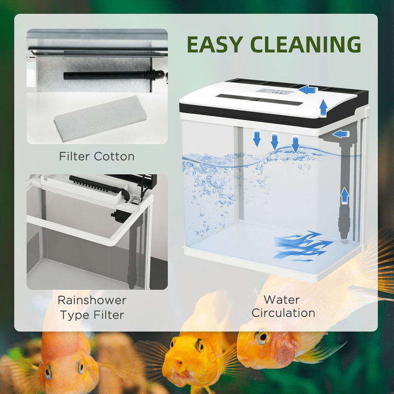 PawHut Aquarium 13L Glass Tank with Filter PawHut Aquarium 13L Glass Tank with Filter