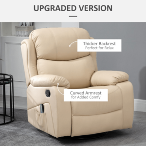 Homcom Massage Recliner Chair Beige