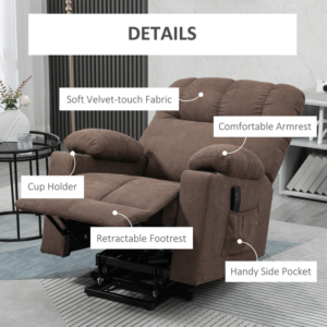 Homcom Riser and Recliner Chair Brown