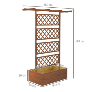 Outsunny Wooden Trellis Planter Orange
