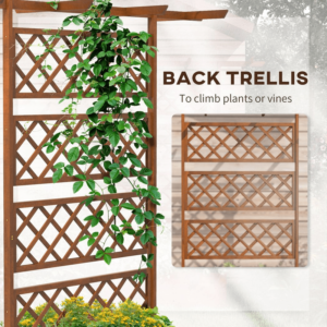 Outsunny Wooden Trellis Planter Orange