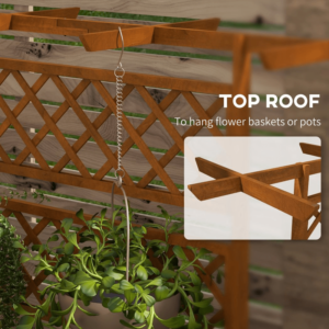 Outsunny Wooden Trellis Planter Orange