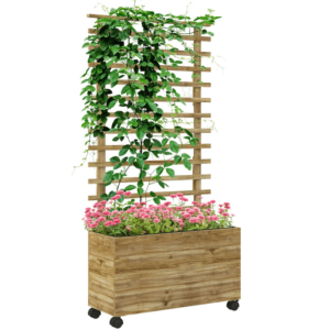 Outsunny Wooden Trellis Planter Natural