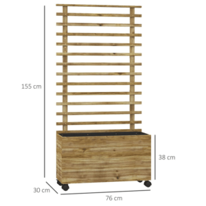 Outsunny Wooden Trellis Planter Natural