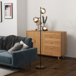 Homcom Floor Lamp w/ Glass Shades