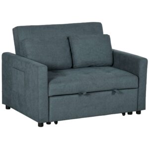 Homcom 2 Seater Sofa Bed Grey